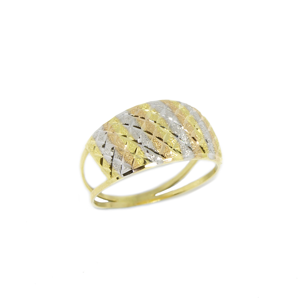 Anel Tricolor Chess em Ouro 18 Kilates - 24113